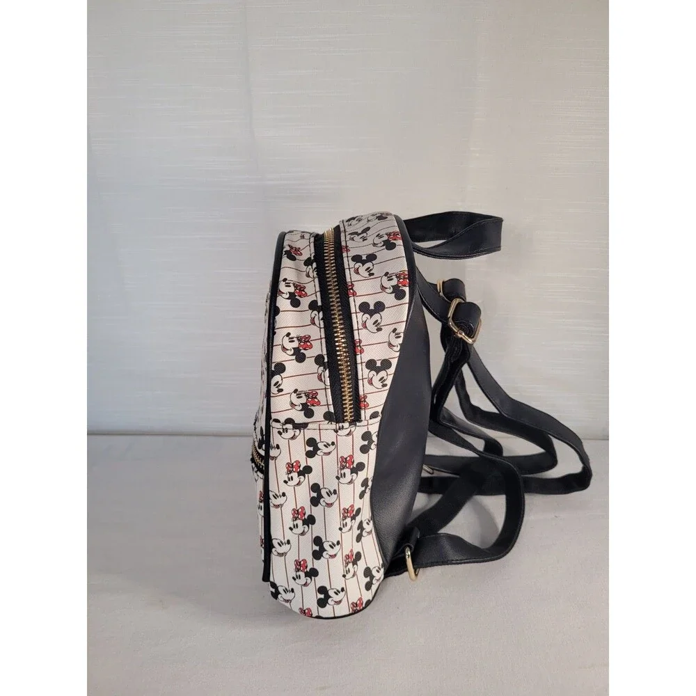 Disney Bioworld Leather Mini Backpack.  Mickey & Minnie Mouse. - Picture 4 of 6